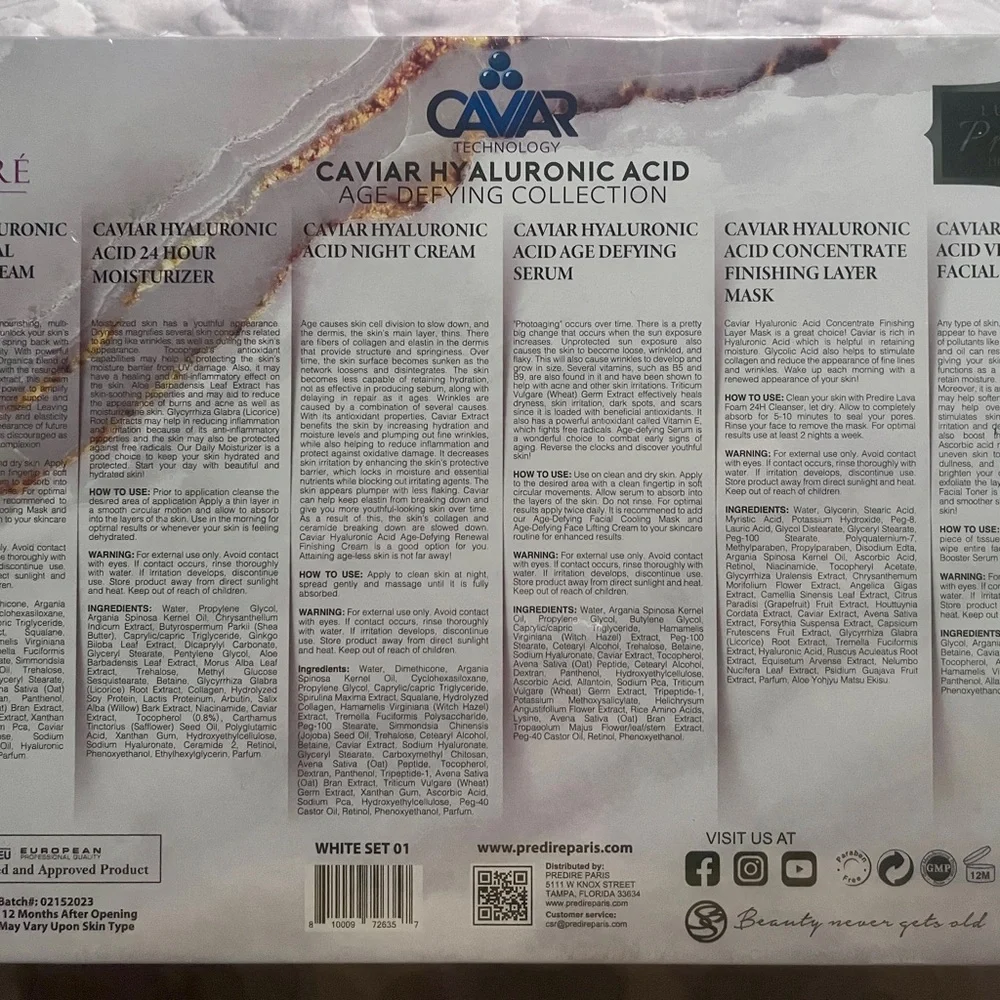 Prédiré Caviar Hyaluronic Face Set – Peach & Gold Moisturizer